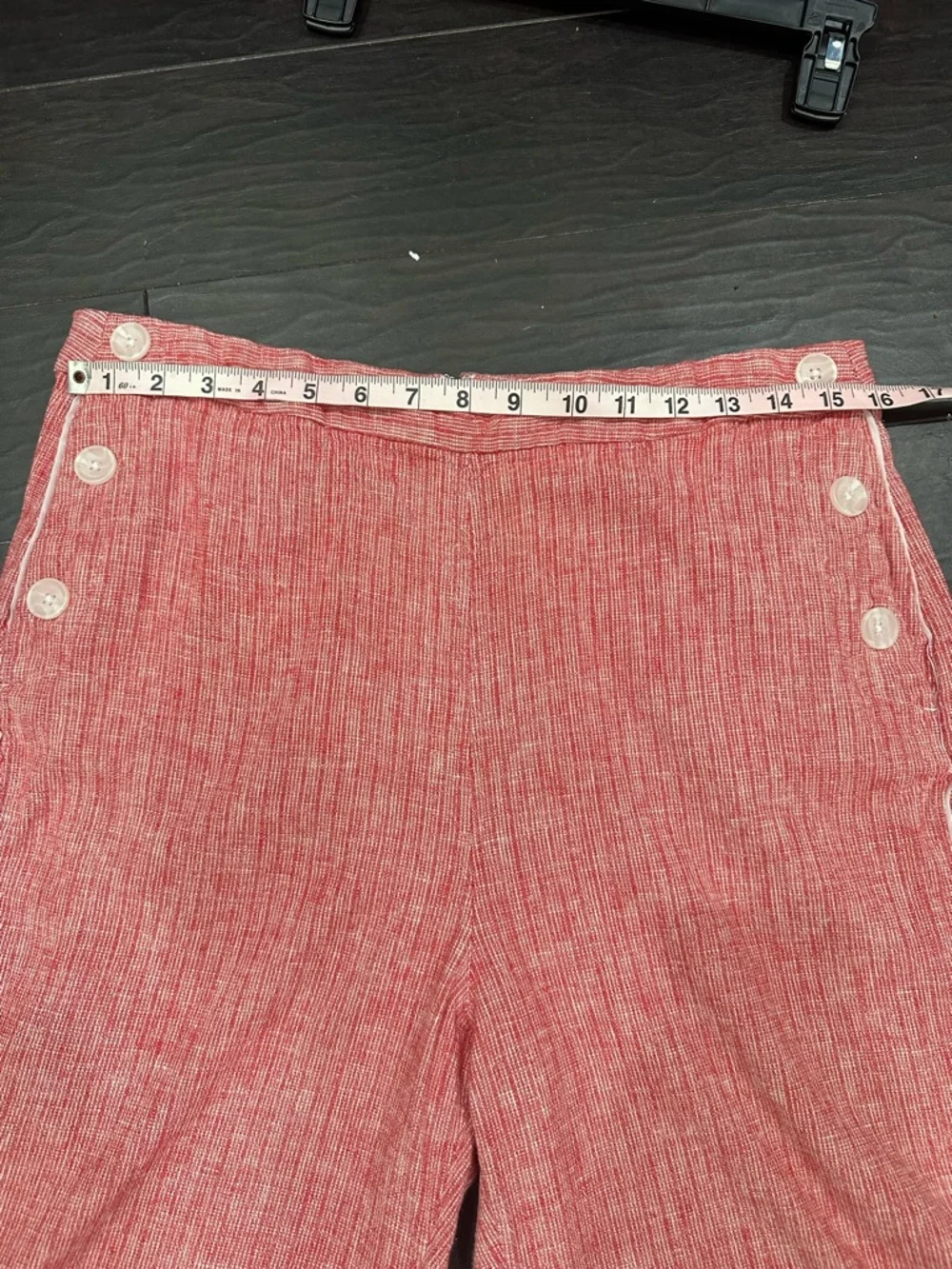 Banana Republic Sailor Pant in Red and White Wide Leg SZ 14 Linen Blend #Summer